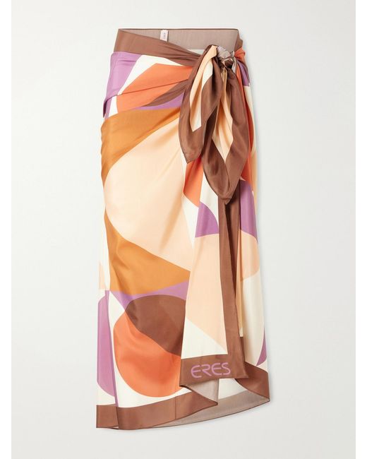 Eres Orange Luisa Printed Cotton And Silk-Blend Sarong