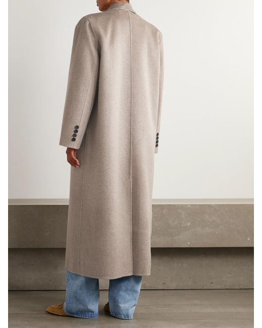 Frankie Shop Natural Gaia Oversized Double-Breasted Wool-Blend Coat