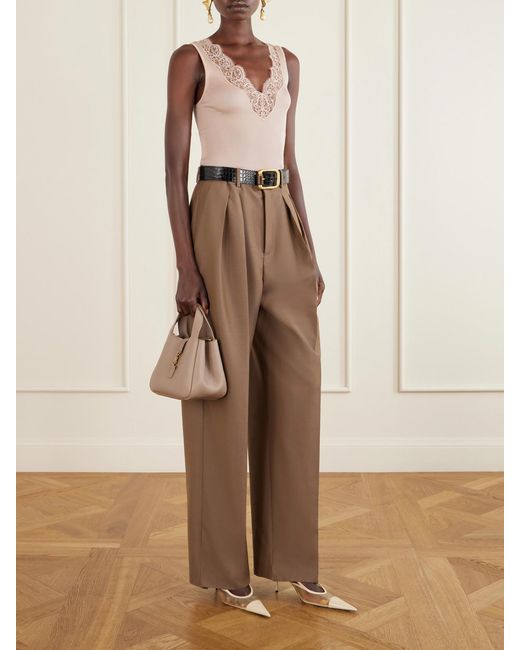 Saint Laurent Natural Le 5 Á 7 Baby Bea Leather Tote