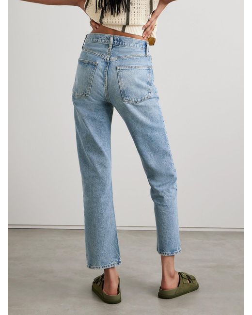 Agolde Blue '90S Pinch Waist High-Rise Straight-Leg Organic Jeans