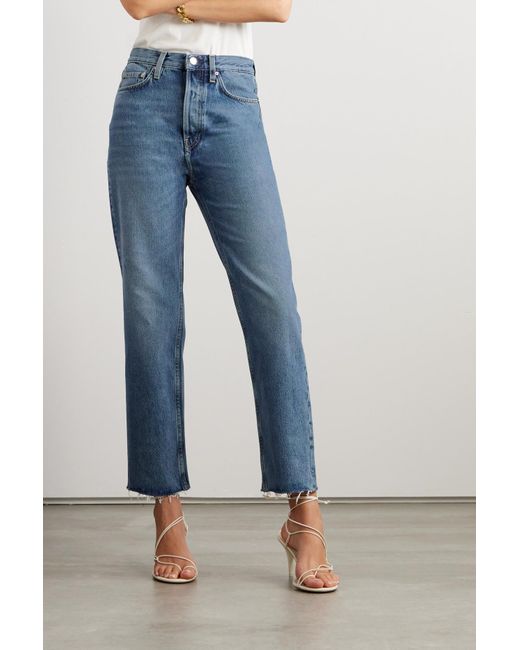 Totême  Blue + Net Sustain Classic Cut High-rise Straight-leg Organic Jeans