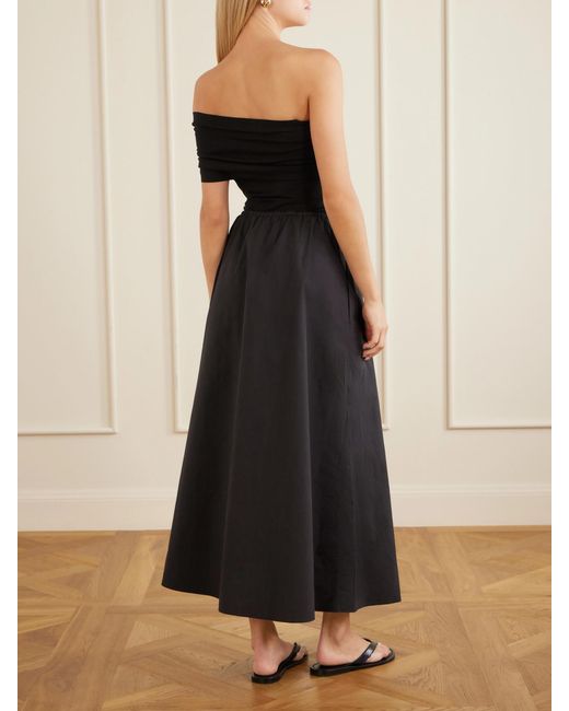Matteau Blue Organic Cotton-Poplin Midi Skirt