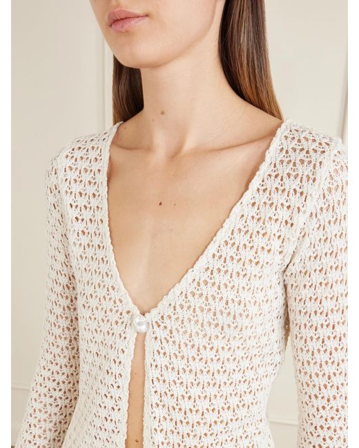 SARA CRISTINA Natural Arena Crocheted Cotton Coverup