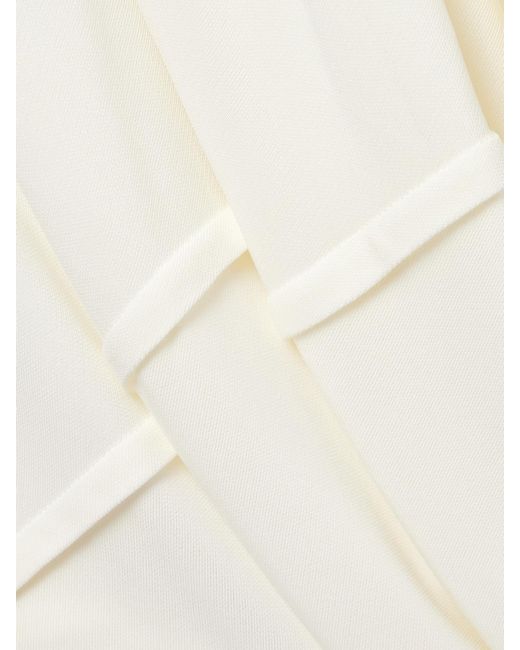 Co. White Draped Stretch-Jersey Midi Skirt