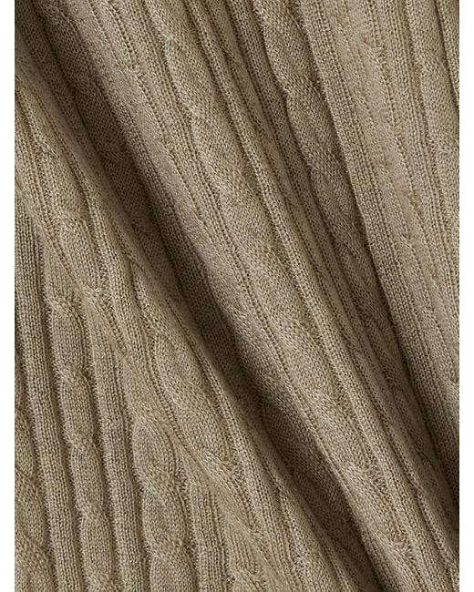 Loro Piana Natural Rimella Cable-Knit Cashmere And Silk-Blend Cardigan