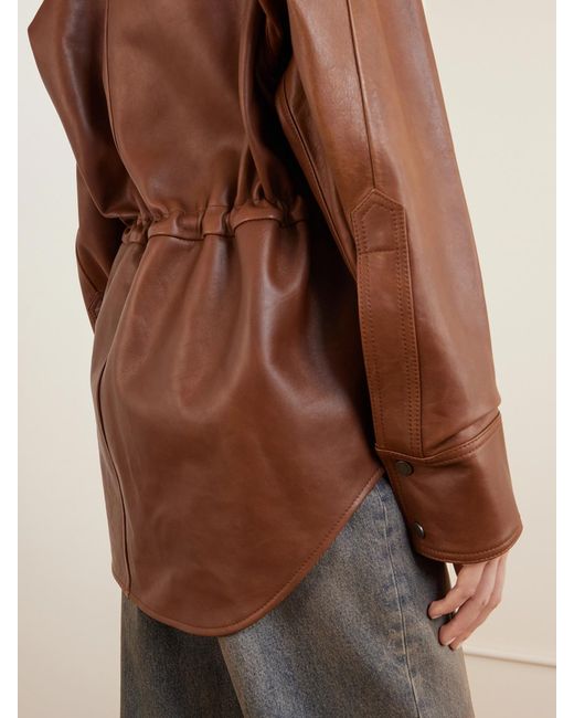 Haikure Brown Victoria Leather Shirt