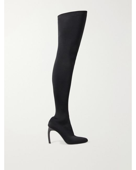 Victoria Beckham Black Harlow 100 Stretch-Jersey Over-The-Knee Boots