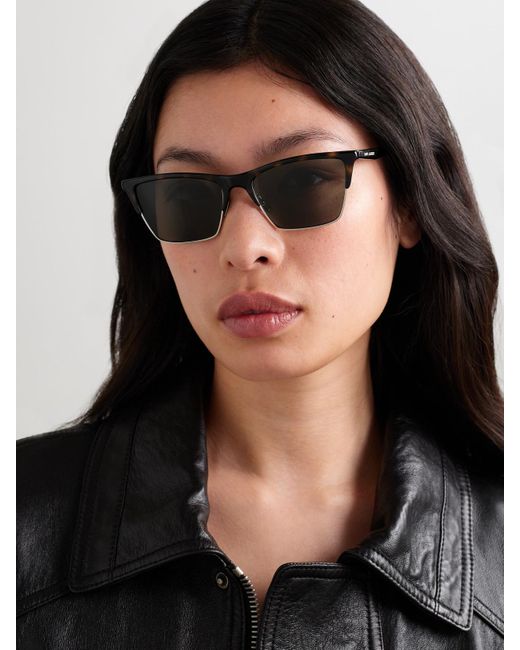 Saint Laurent Multicolor D-Frame Acetate And-Tone Sunglasses