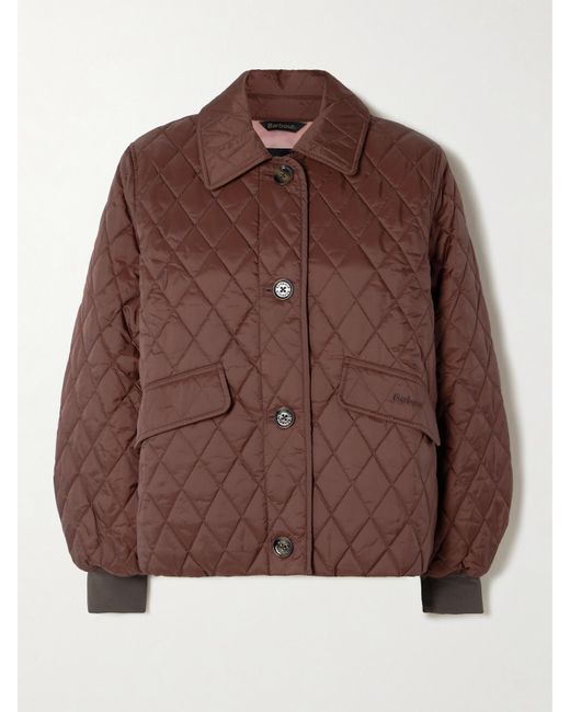 Barbour Brown Alexa Chung Jamie Quilted Shell Jacket