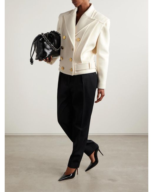Balmain Natural Double-Breasted Wool And Cashmere-Blend Felt Jacket