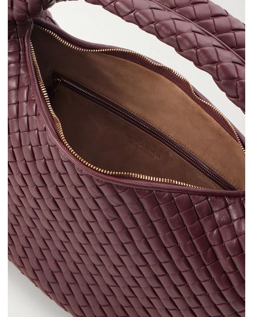 Bottega Veneta Purple Veneta Medium Intrecciato Leather Shoulder Bag