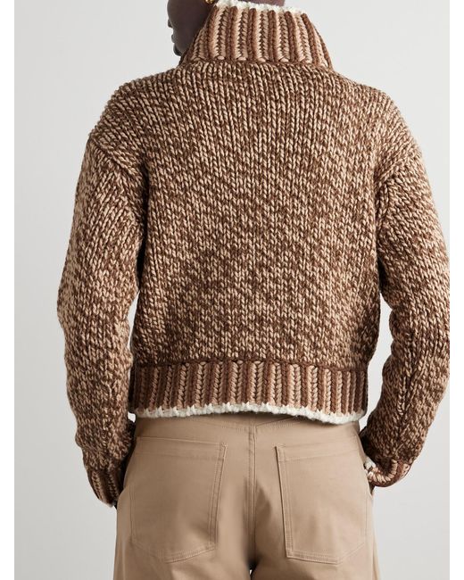 Moncler Brown Wool-Blend Turtleneck Sweater