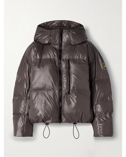 Adidas By Stella McCartney Black Truenature Hooded Quilted Padded Recycled-Shell Jacket