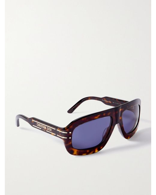 Dior Multicolor Diorsignature M1U Aviator-Style Acetate Sunglasses