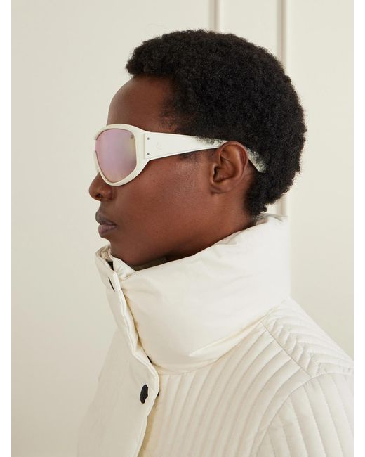 Moncler Natural Thyra Oval-Frame Ski Sunglasses