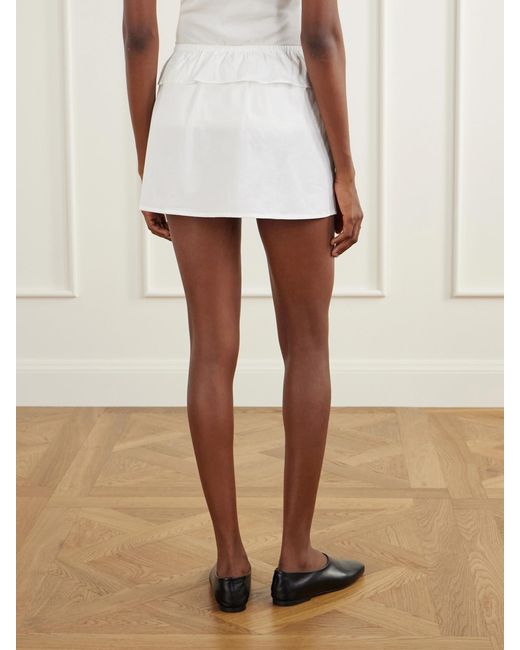 Deiji Studios White Flounce Layer Organic Cotton-Poplin Mini Skirt