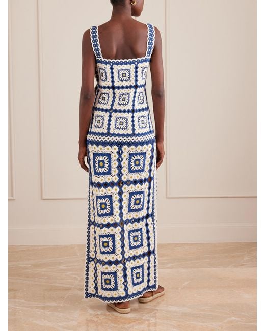ALÉMAIS Blue Dolly Crochet Cotton Dress