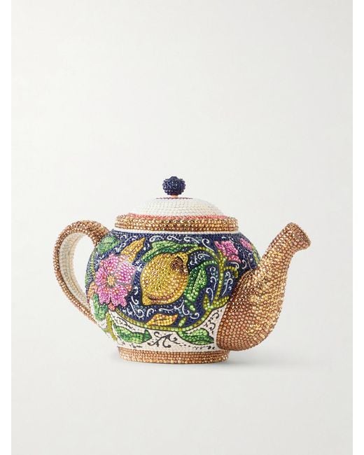 Judith Leiber Gray Teapot Crystal-Embellished-Tone Clutch