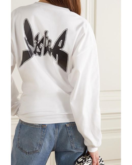 AMINA MUADDI White Printed Cotton-Jersey Top