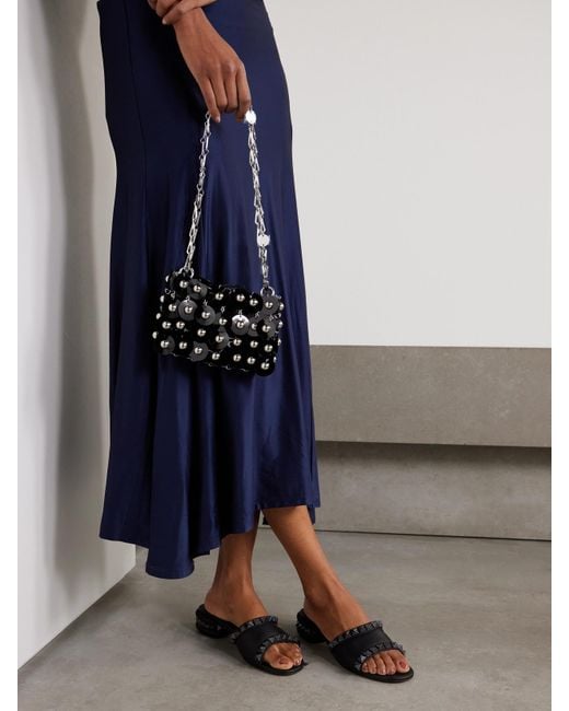 Christian Louboutin Black Pyramule 30 Mules Aus Leder Mit Nieten