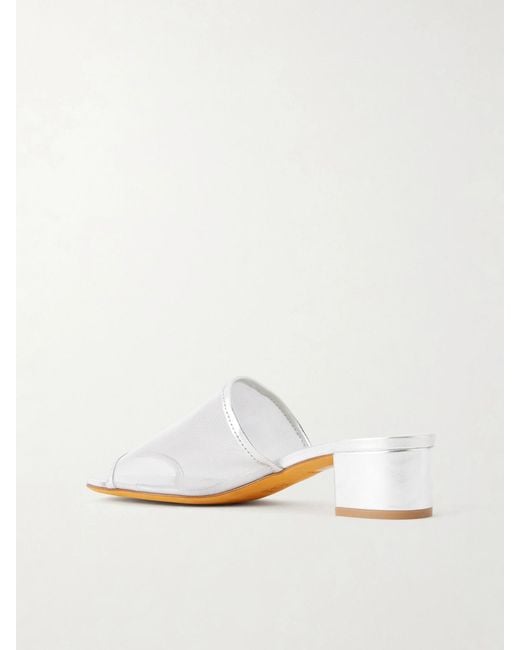 Maryam Nassir Zadeh White 40 Sophie Leather-Trimmed Mesh Sandals