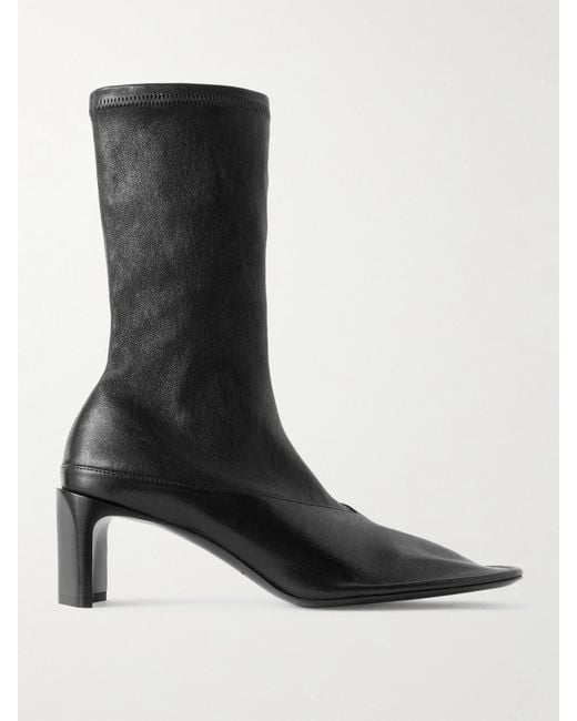 Jil Sander Black Leather Ankle Boots