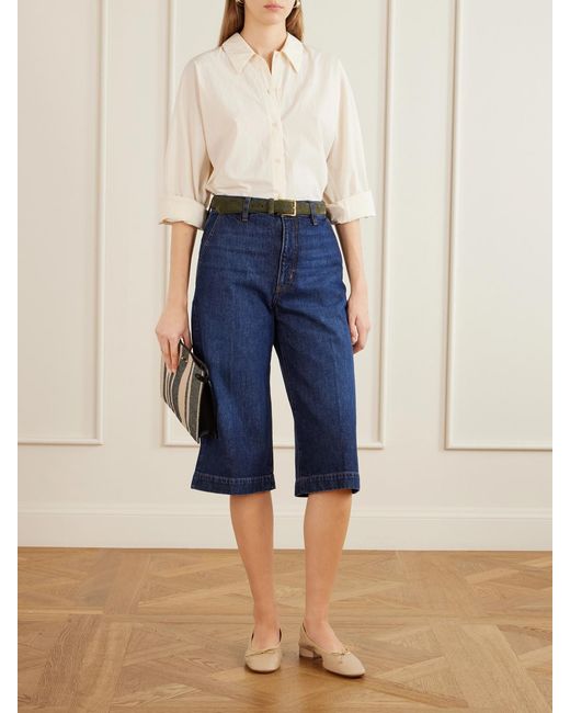 FRAME Blue The Culotte Knee-Length Shorts