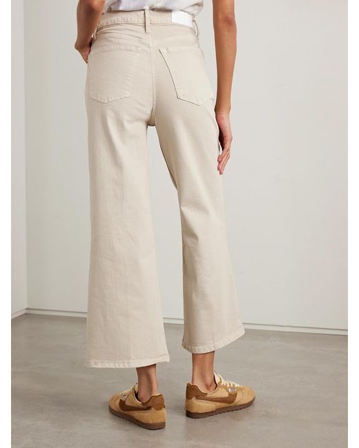 Re/done Natural Cropped High-Rise Flared Jeans