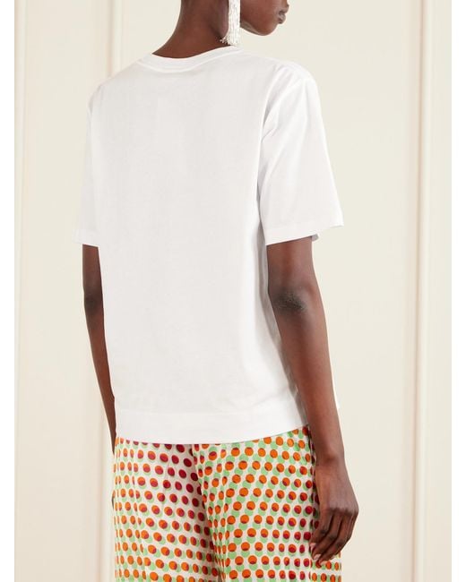 Dries Van Noten White Heydu Stretch-Cotton Jersey T-Shirt