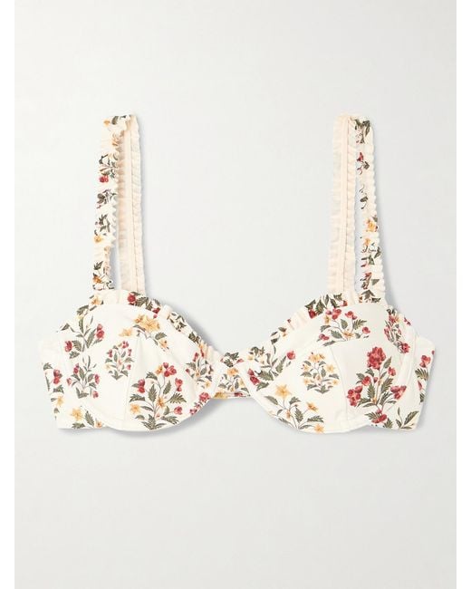 Agua Bendita Natural Agraz Andes Floral-Print Stretch Recycled Balconette Bikini Top