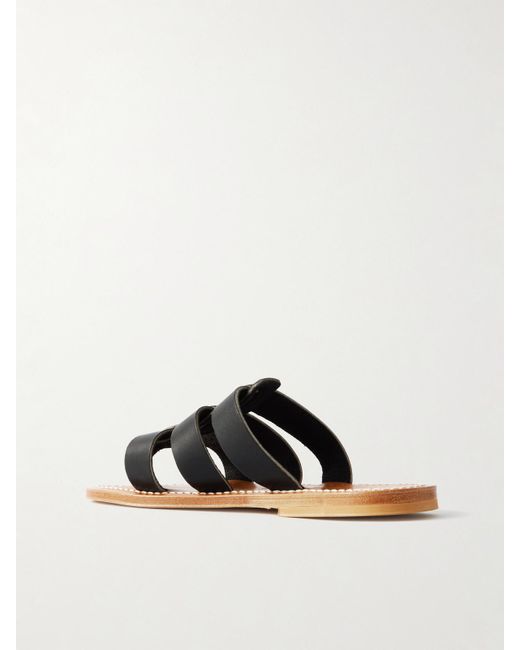 K. Jacques Black Dolon Pantoletten Aus Leder Mit Cut-Outs