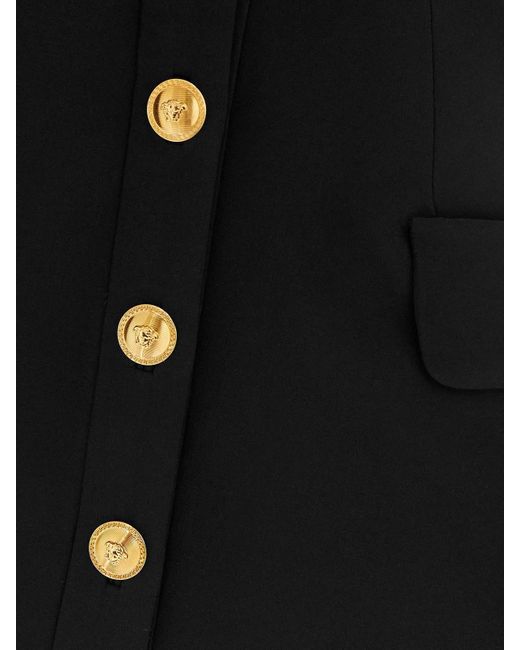 Versace Black Silk-Chiffon And Cady Shirt Dress