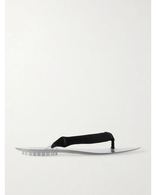 Alaïa White Invisible Jelly Satin-Trimmed Sandals