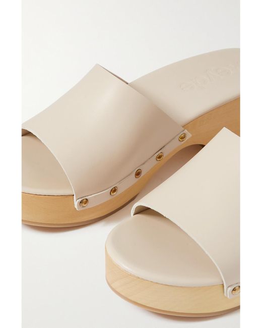 Aeyde Multicolor Bobbie Studded Leather Platform Clogs