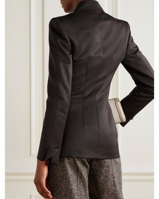 Sa Su Phi Black Wool Double-Breasted Blazer
