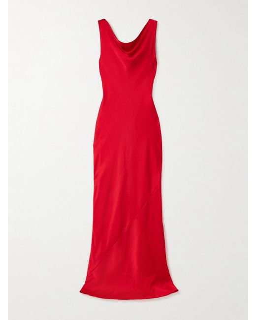 Norma Kamali Red Satin Gown