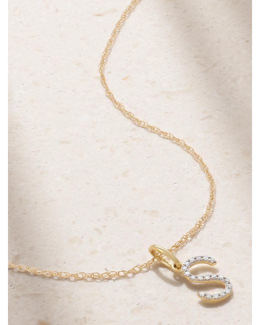 STONE AND STRAND Natural Initial 9-Karat Diamond Necklace