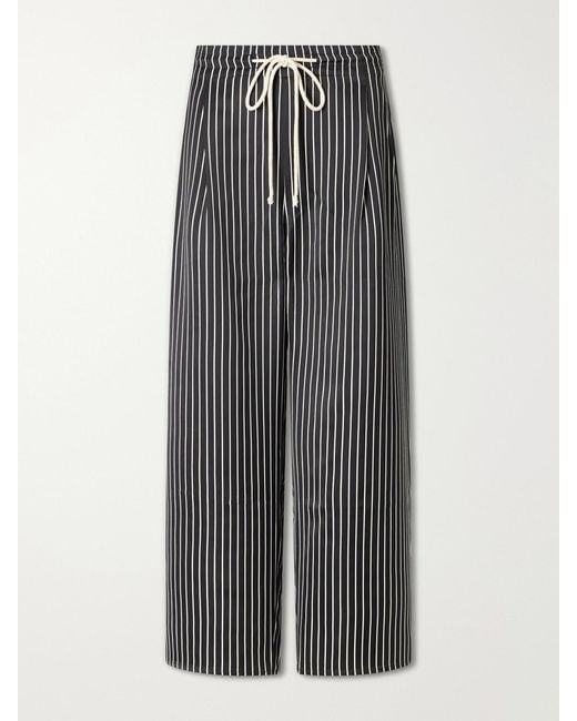 Maria McManus Gray Balloon Drawstring Habotai Wide-Leg Pants