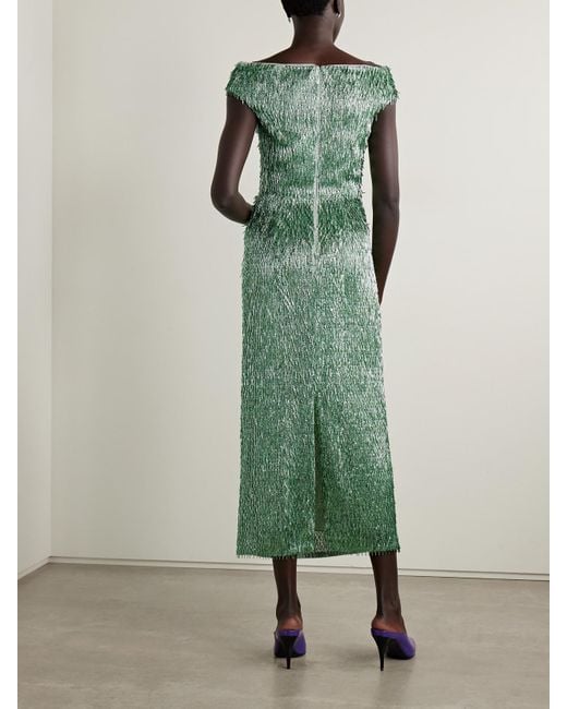 gaia scrunch lace midi dress in forest green Short Sleeve Cocktail Dress main image 1