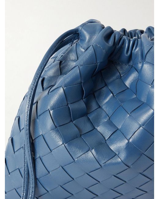 Bottega Veneta Blue Dustbag Intrecciato Leather Pouch