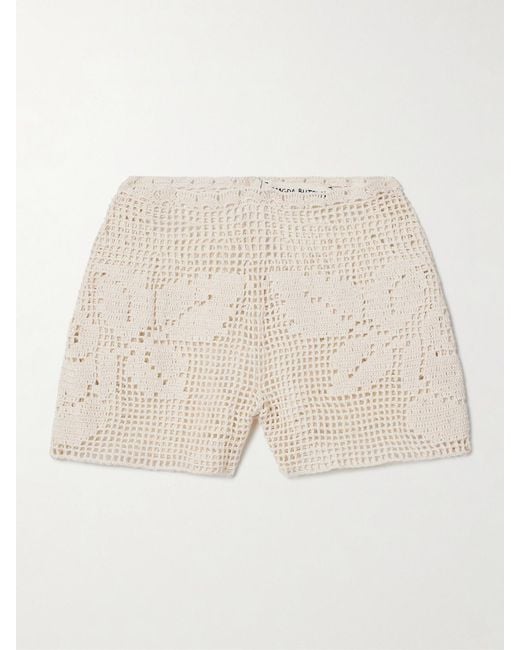 Magda Butrym Natural Crocheted Cotton Shorts