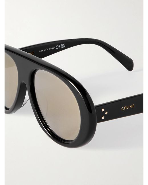 Céline Black Aviator-Style Acetate Sunglasses