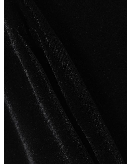 The Park Black Carine Stretch-Velvet Midi Dress