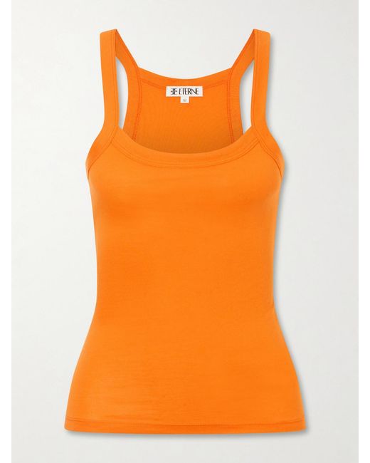 ÉTERNE Orange Duke Cotton-Blend Tank
