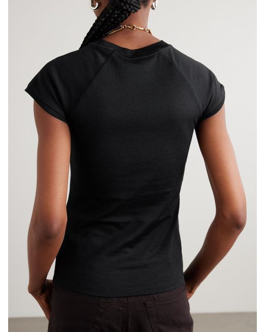 Loewe Black T-Shirt Aus Jersey Aus Einer Baumwollmischung Mit Stickerei