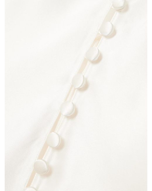 Olivia Von Halle White Blair Silk-Satin Pajamas