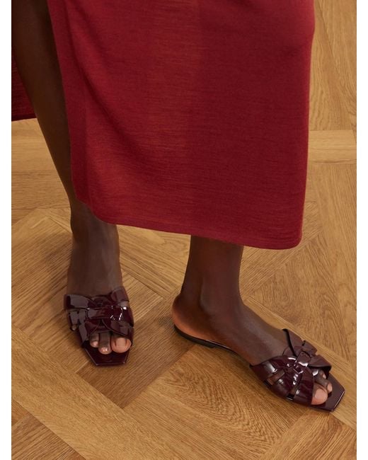 Saint Laurent Brown Tribute Leather Sandals