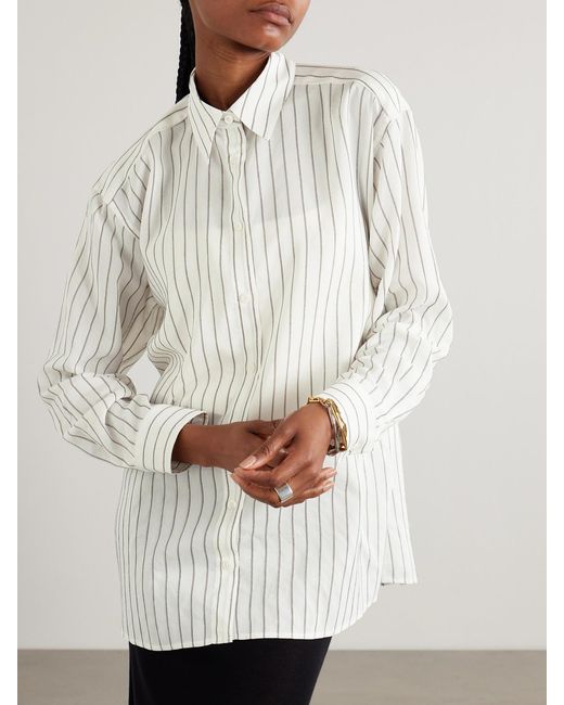 Totême Natural Striped Voile Shirt