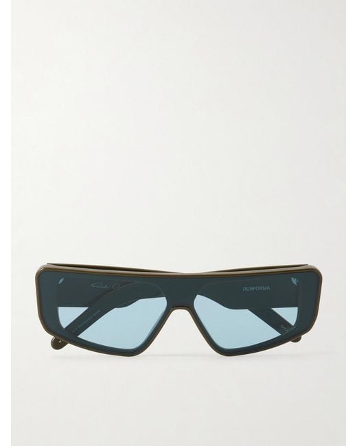 Rick Owens Green Performa Slim-Frame Sunglasses