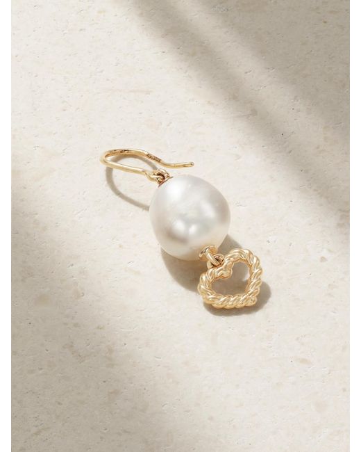 Alison Lou Natural Heart Streamer 14-Karat Pearl Single Earring